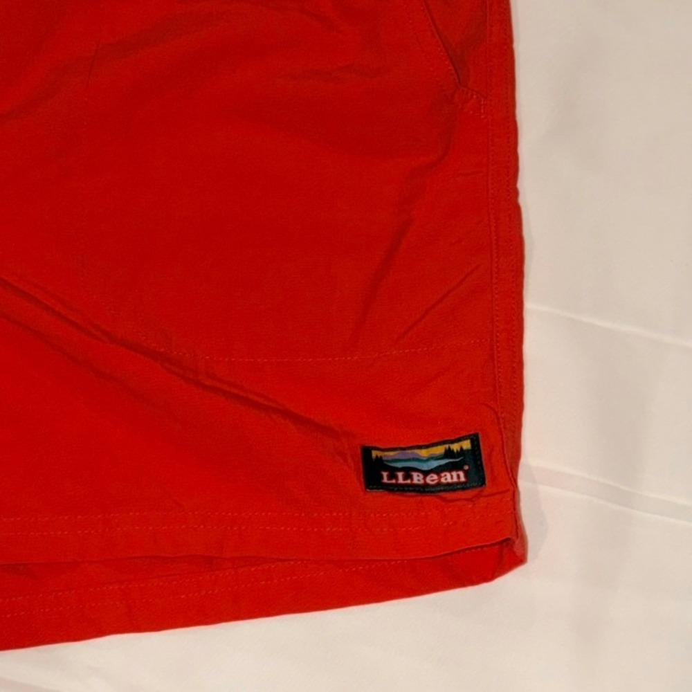 L.L. Bean Pull-on Shorts Mens Large Coral Elastic Waist Swim‎ Outdoor Beach - Picture 3 of 8